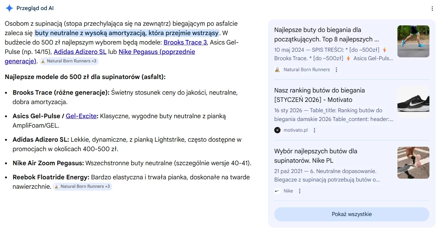 pozycjonowanie stron w AI overview